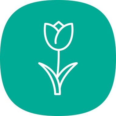 Basit düz lale çiçeği vektör çizimi 