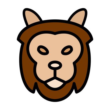 Aslan etobur simgesi, basit vektör illüstrasyonu 