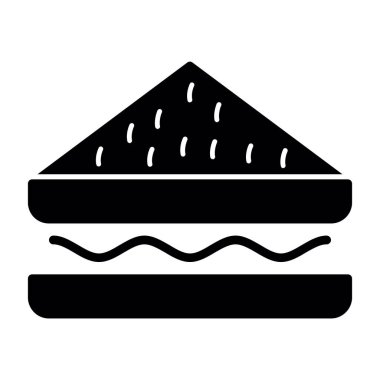 Sandviç. Web simgesi basit illüstrasyon           