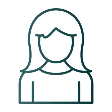 kız düz simgesi, vektör illüstrasyonu