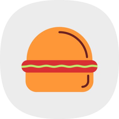 Hamburger. Web simgesi basit illüstrasyon