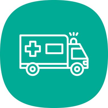 düz ambulans simgesi vektör illüstrasyonu