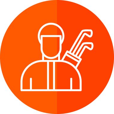 Golfçü web simgesi, vektör illüstrasyonu 