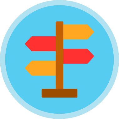 Yön, işaret direği simgesi. Basit vektör illüstrasyonu