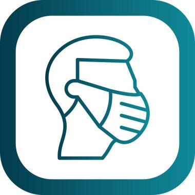 yüz maskesi vektör tasarımı kullanan düz adam