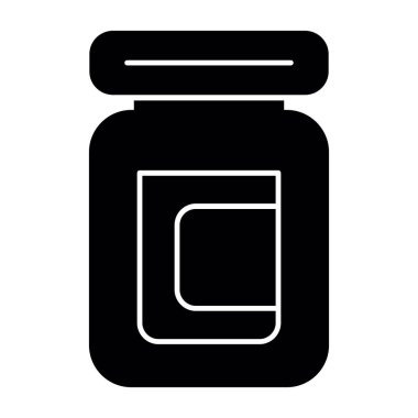 Kavanoz ikonu. Web için kavanoz vektör simgesinin özet çizimi