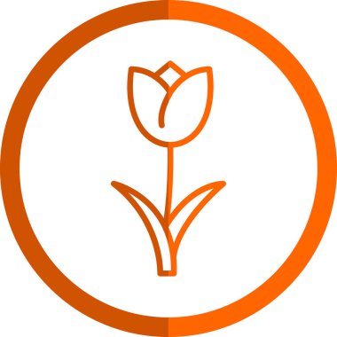 Basit düz lale çiçeği vektör çizimi 