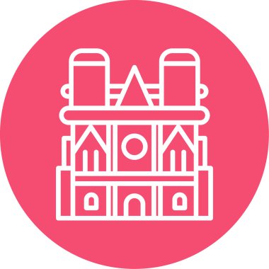 Bir bina simgesinin vektör illüstrasyonu