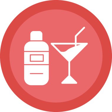Kokteyl. Web simgesi vektör illüstrasyonu