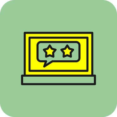 Dizüstü bilgisayarda gözden geçirme imzası, vektör illüstrasyonu basit tasarım