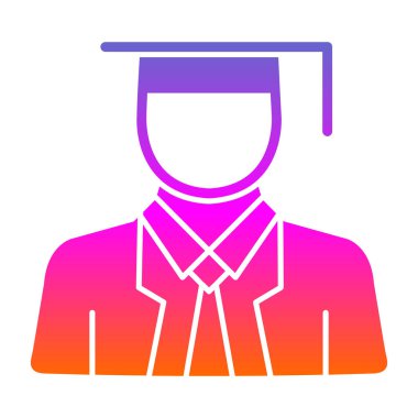 mezun simgesi, vektör illüstrasyonu basit tasarım