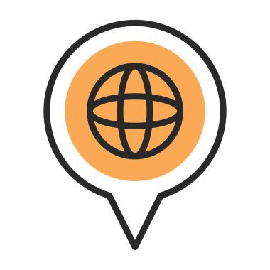 konum pin simgesi, vektör illüstrasyonu basit tasarım