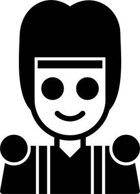 avatar adam simgesi katı stil