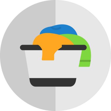 düz çamaşır sepeti vektör çizimi tasarımı