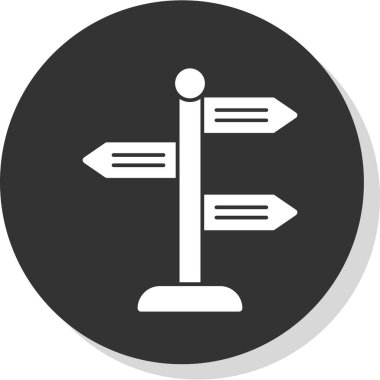 Yön, işaret direği simgesi. Basit vektör illüstrasyonu