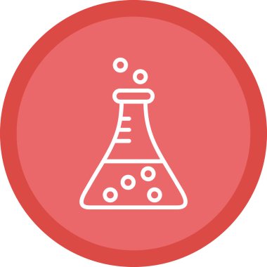 Bilim şişesi. Basit tasarım. Beaker vektör simgesi              