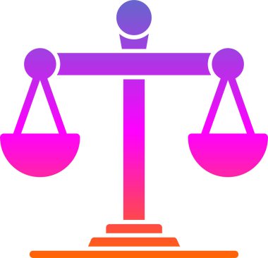 adalet ölçeği simgesi, vektör illüstrasyonu