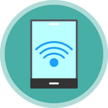 wifi sembollü tablet pc, vektör illüstrasyonu, kablosuz simge