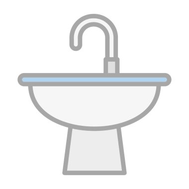 Duş düz vektör simgesi