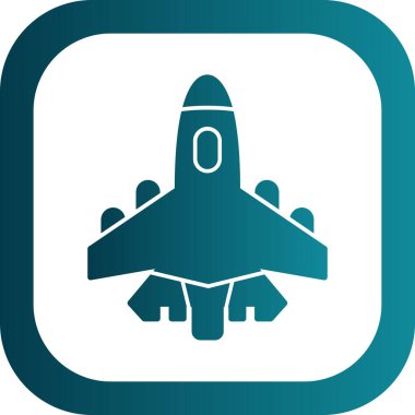 Savaşçı jet simgesi, vektör çizimi basit tasarım