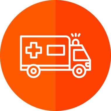 düz ambulans simgesi vektör illüstrasyonu