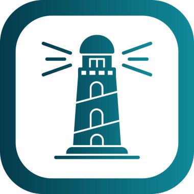 deniz feneri web simgesi, vektör illüstrasyonu 