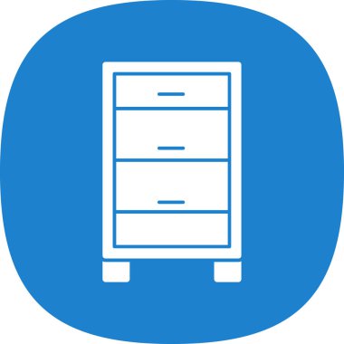 Çekmeceler, mobilya simgesi, basit illüstrasyon 