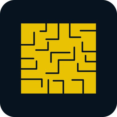 Labirent düz simgesi, vektör illüstrasyonu