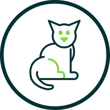 Kedi. Web simgesi vektör illüstrasyonu