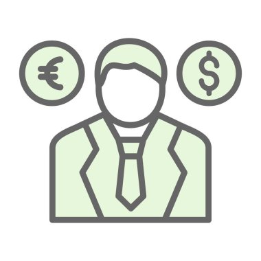 Para dümdüz simgesi. vektör illüstrasyonu