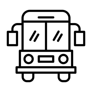 Araba otobüsü ikon vektörü. Otobüs anahattı. vektör izole kontur sembolü