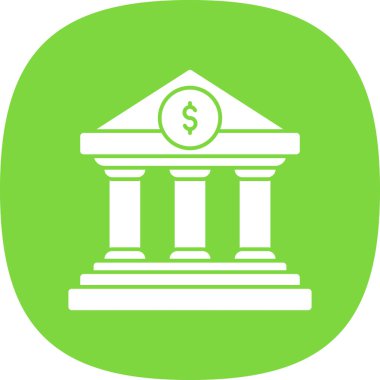 Banka binası vektör simgesi. biçim düz semboldür 