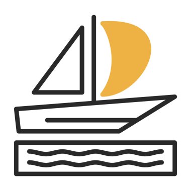 Yelkenli. Web simgesi basit illüstrasyon