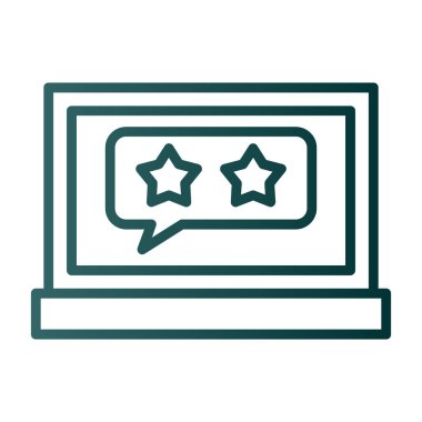 Dizüstü bilgisayarda gözden geçirme imzası, vektör illüstrasyonu basit tasarım