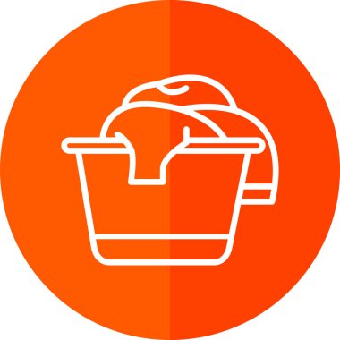 düz çamaşır sepeti vektör çizimi tasarımı