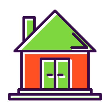 Ev vektör tasarımı. Ev düz simgesi 