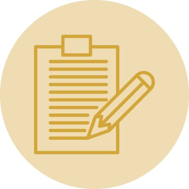 Kalem simgeli defter, vektör illüstrasyonlu basit tasarım