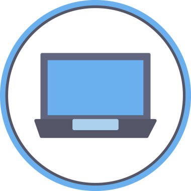 Basit dizüstü bilgisayar simgesi, vektör illüstrasyonu