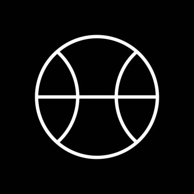 Basketbol topu ikonu. Siyah üzerine izole edilmiş vektör illüstrasyonu