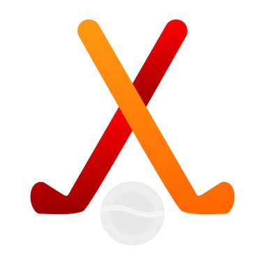 Düz renk dairesindeki hokey ikonu. vektör illüstrasyonu.