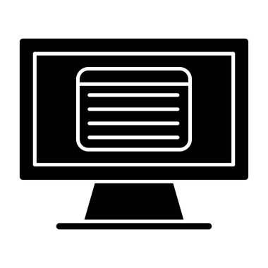 Ekran simgesi olan dizüstü bilgisayar. Web için tablet ekran vektör simgesi olan dizüstü bilgisayarın basit çizimi