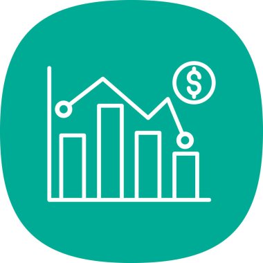 Pazar dalgalanması simgesi, vektör illüstrasyonu