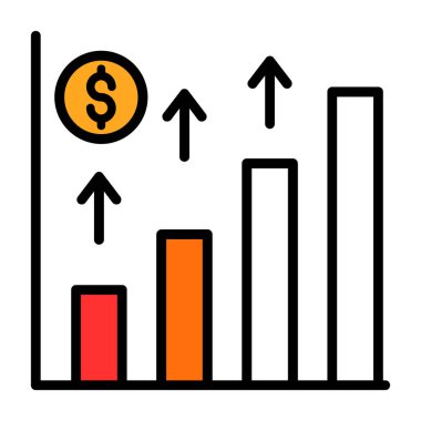 iş ve finans satırı vektör simgesi.