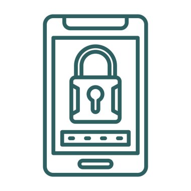 akıllı telefon güvenlik simgesi, vektör illüstrasyonu 