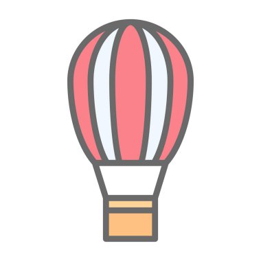 Hava balonuna çarptı. Web simgesi basit illüstrasyon