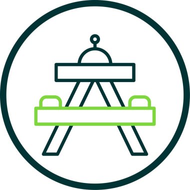 Bir piknik tablosu simgesinin vektör çizimi 
