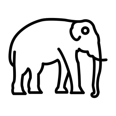 Fil simgesi, vektör illüstrasyonu basit tasarım