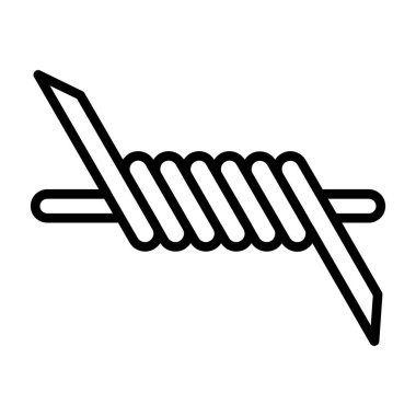 Dikenli tel ağ simgesi, vektör illüstrasyonu 
