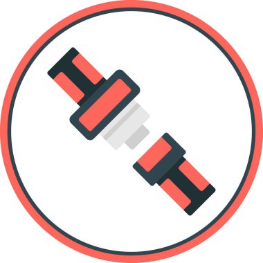 Emniyet kemeri düz simgesi, vektör illüstrasyonu 