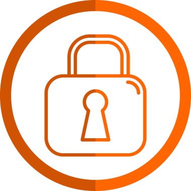 Asma kilit. Web simgesi basit illüstrasyon 